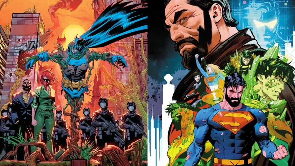 Arte promocional dos eventos Bad Seeds e Kingdom of Zod da DC Comics