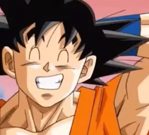 Goku criança em Dragon Ball com expressão boba