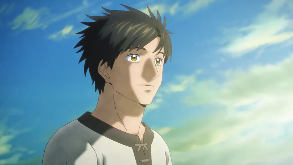 Arte conceitual do anime Historie, mostrando um personagem em estilo histórico.