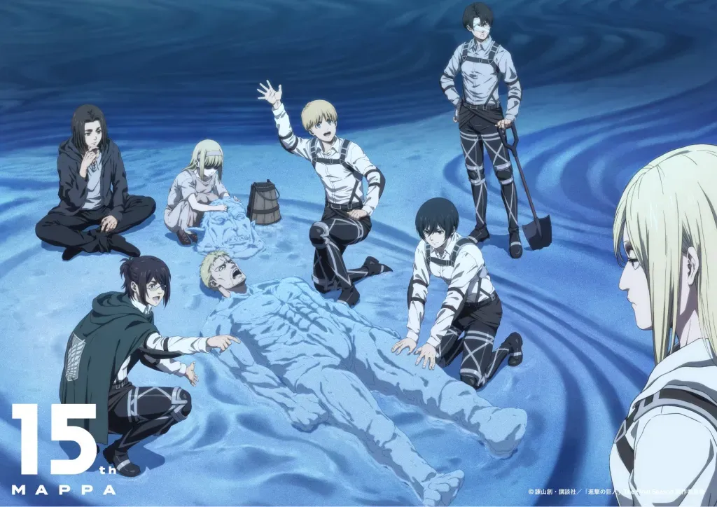 Poster de Attack on Titan com vários personagens
