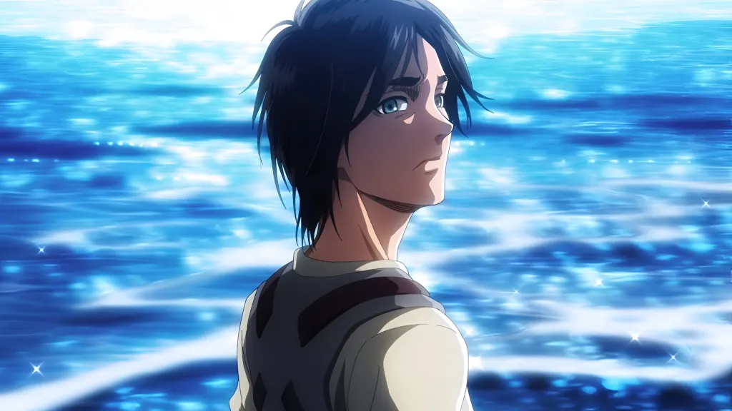 Cena de Attack on Titan com Eren e Mikasa