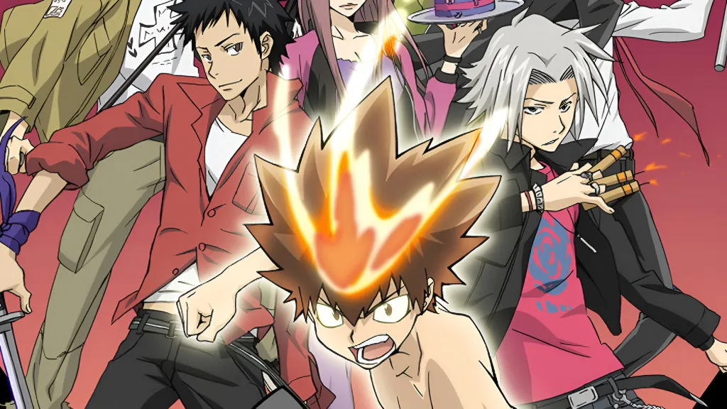 Personagens de Katekyo Hitman Reborn! em uma ilustração promocional