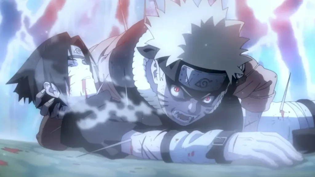 Naruto, Sasuke e Zabuza no anime