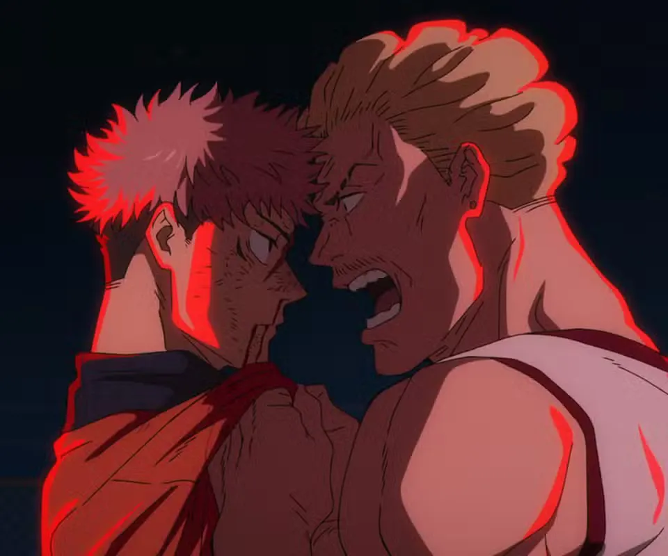 Kinji Hakari tentando provocar Itadori