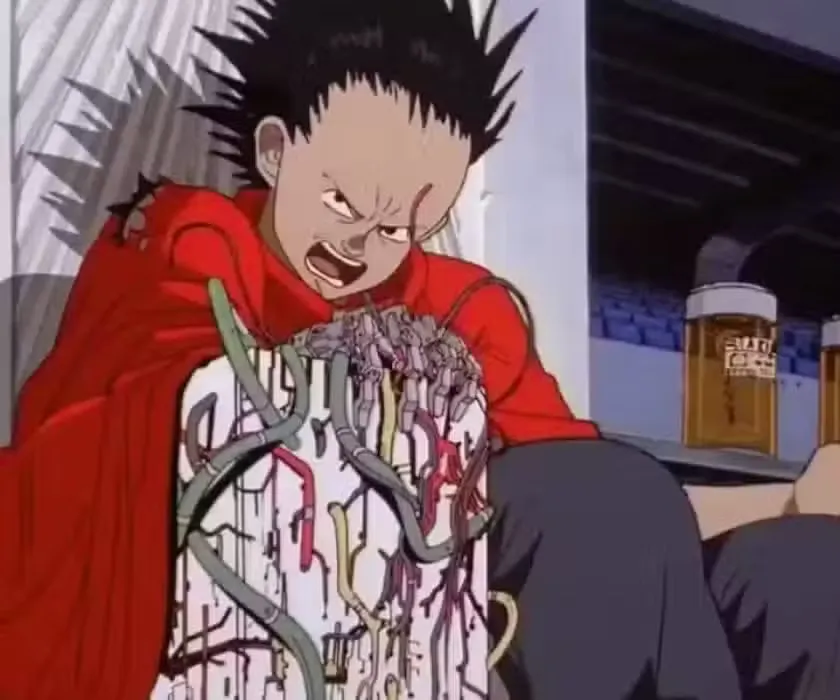 Tetsuo sentado em um trono em Akira