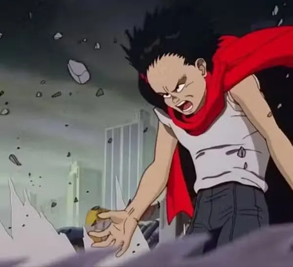 Personagem de My Hero Academia, Bakugo, em um momento de ação
