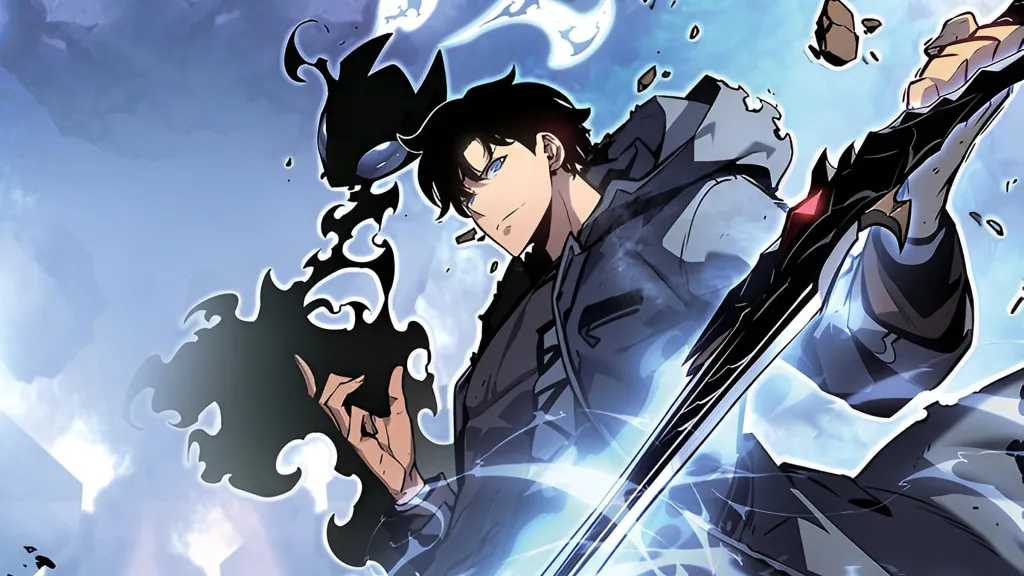 Arte promocional de Solo Leveling: Ragnarok apresentando os personagens principais
